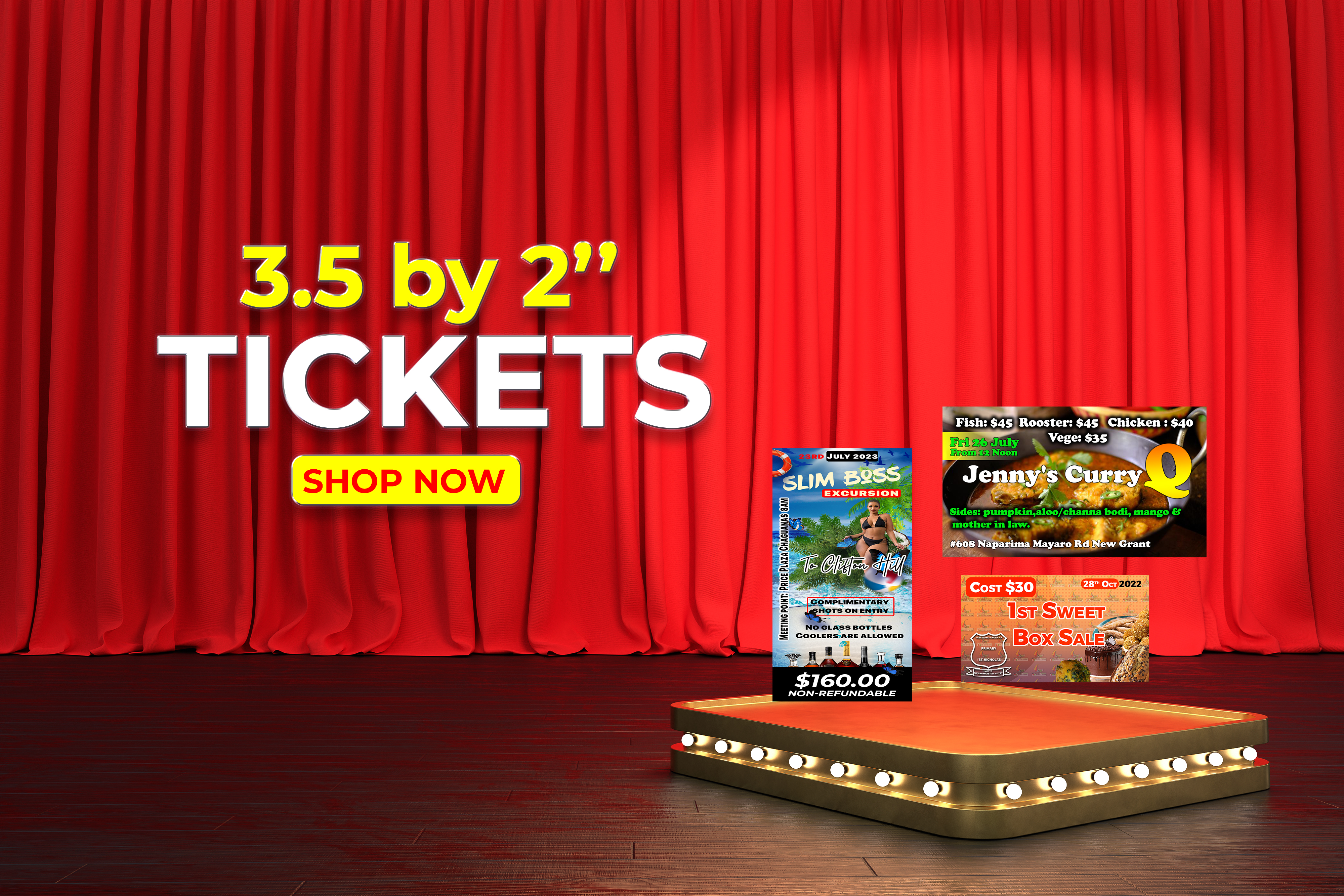 3.5 By 2 Inch Tickets 240 Gsm 